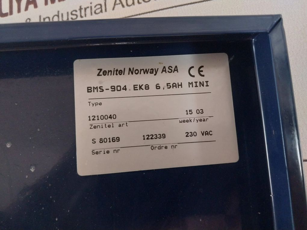 Scana Servoteknikk Bms-904 Ek8 6,5Ah Mini Fire Alarm Panel