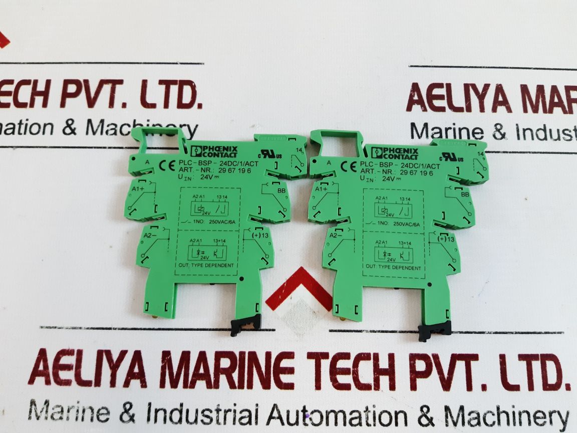 Set Of 11X Phoenix Plc-bsp-24Dc1Act Relay Socket Terminal Base
