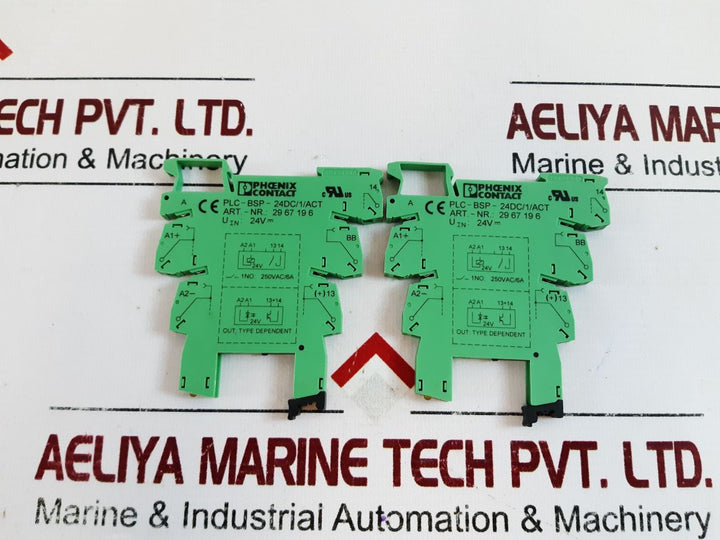 Set Of 11X Phoenix Plc-bsp-24Dc1Act Relay Socket Terminal Base
