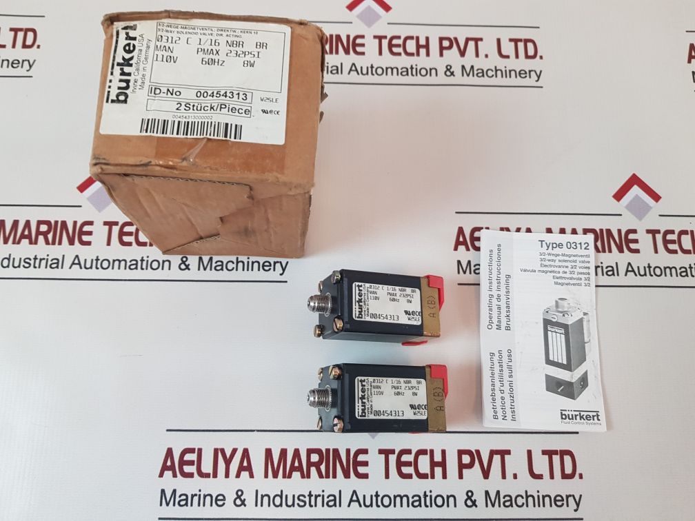 Set Of 2X Burkert 0312 Solenoid Valve 0312 C 116 Nbr Br
