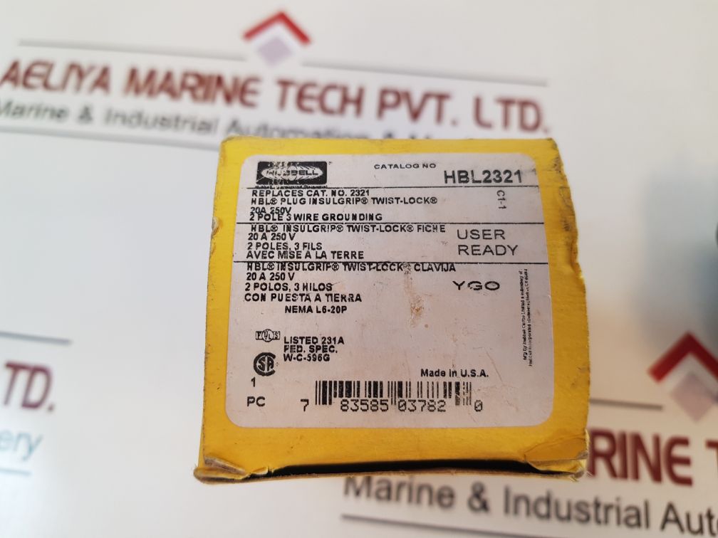 Set Of 2X Hubbell Hbl2321 Twist-lock Plug
