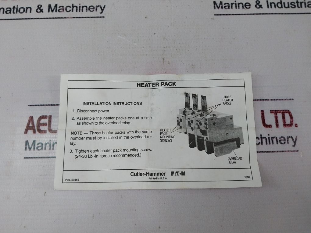 Set Of 3X Cutler-hammer H2024-3 Heater Pack Freedom Series 106.0-144.0 Amp