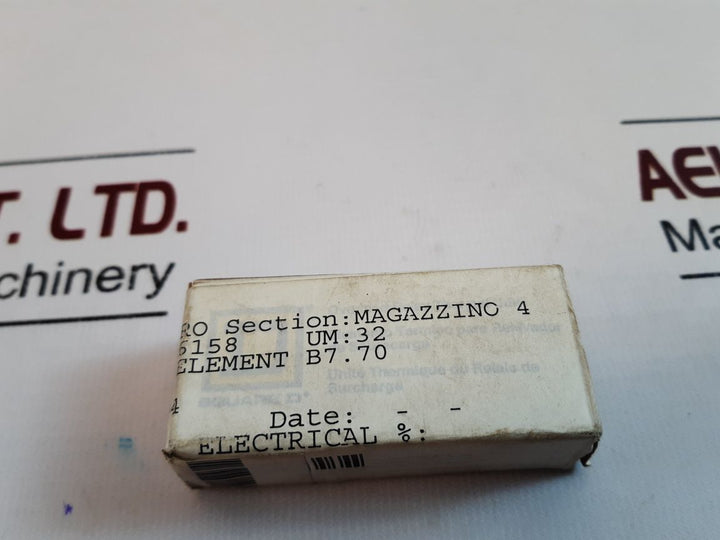 Set Of 3X Square D B7.70 Overload Relay Thermal Unit