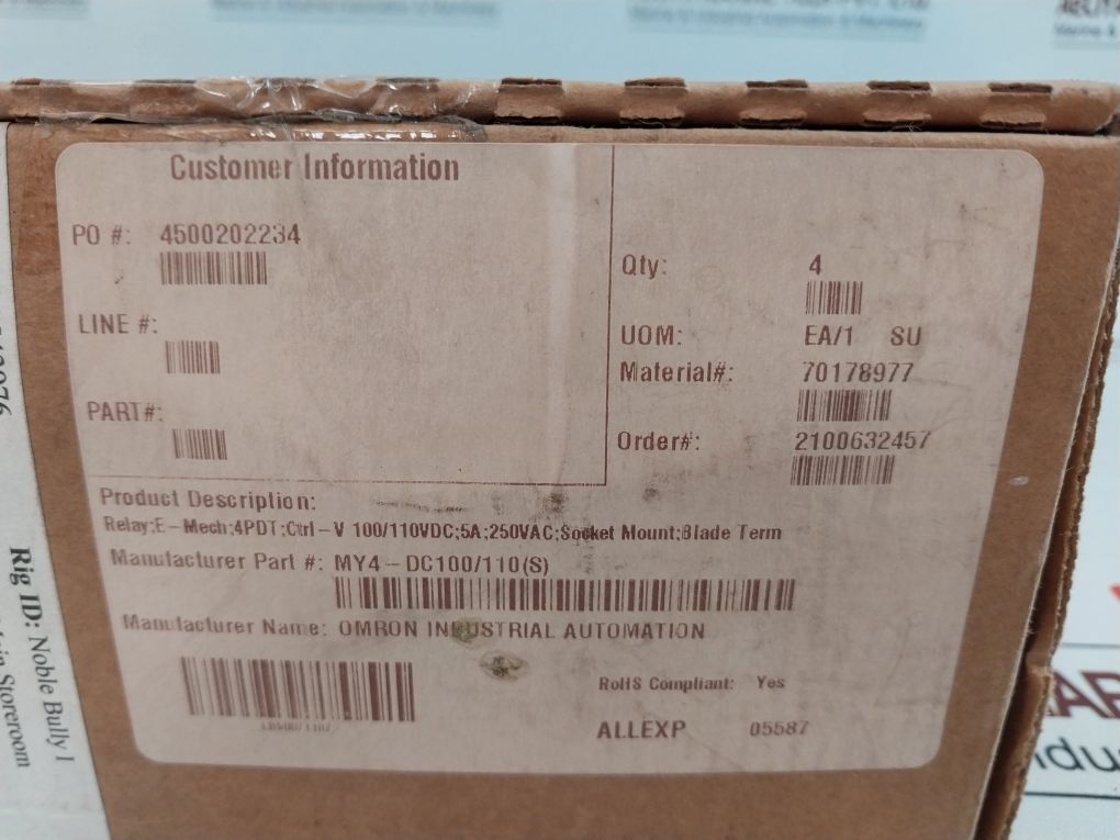 Set Of 4X Omron My4 Relay