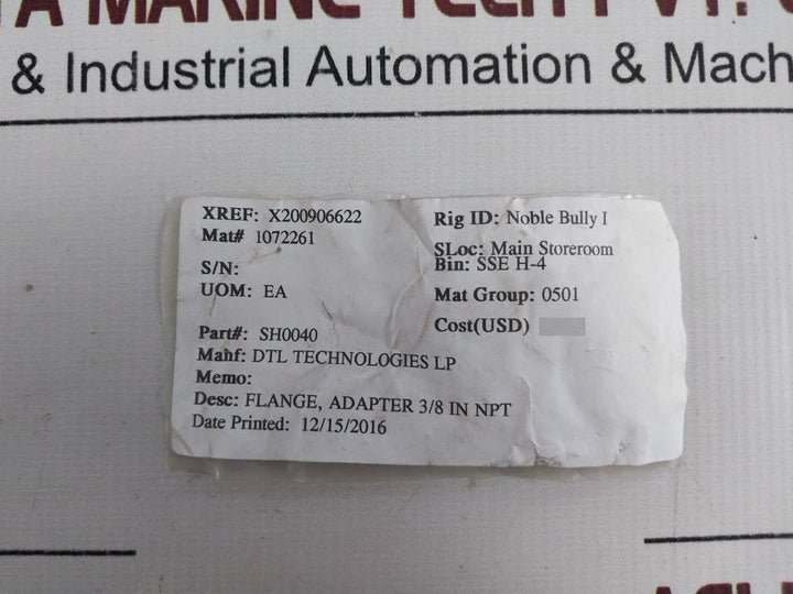 Set Of 5X Dtl Technologies Sh0040 Adapter Flange 