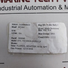 Set Of 5X Dtl Technologies Sh0040 Adapter Flange 