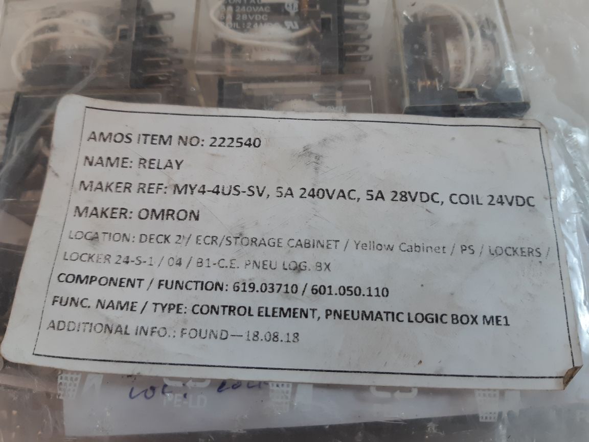 Set Of 5X Omron My4 24Vdc Relay