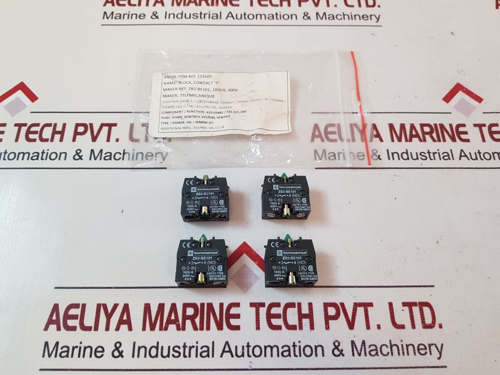 Set Of 6X Telemecanique Zb2-be101 Contact Block