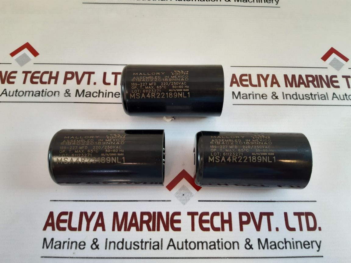 Set Of 6X Mallory 189-227 Mfd Motor Run Capacitor
