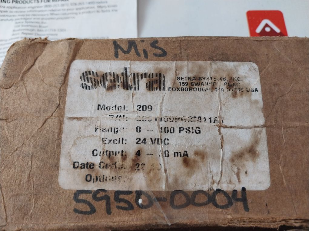 Setra 2091100Pg2M11A1 Pressure Transmitter