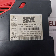 Sew Eurodrive Mclteb0008201100 Movitrac Lte Speed Driver 0.75Kw 1.0Hp