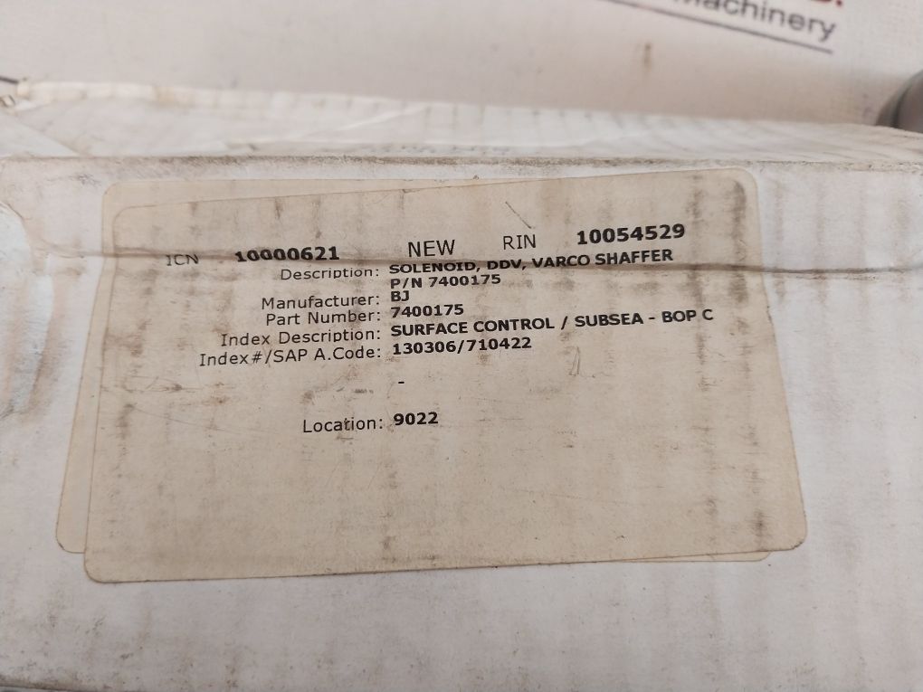 Shaffer 7400175 Solenoid Valve Rev B 