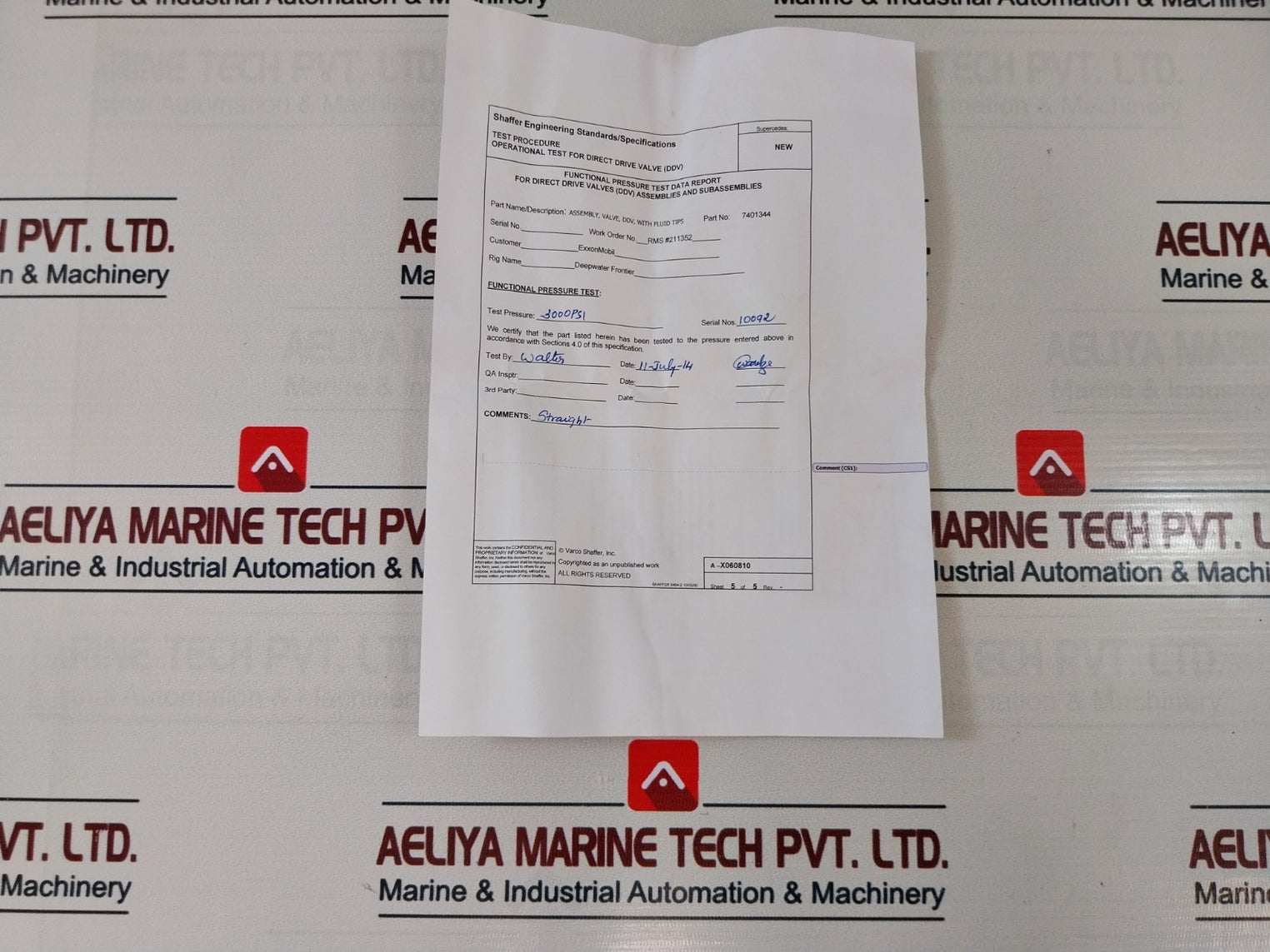 Shaffer 7400175 Solenoid Valve 3000 Psi