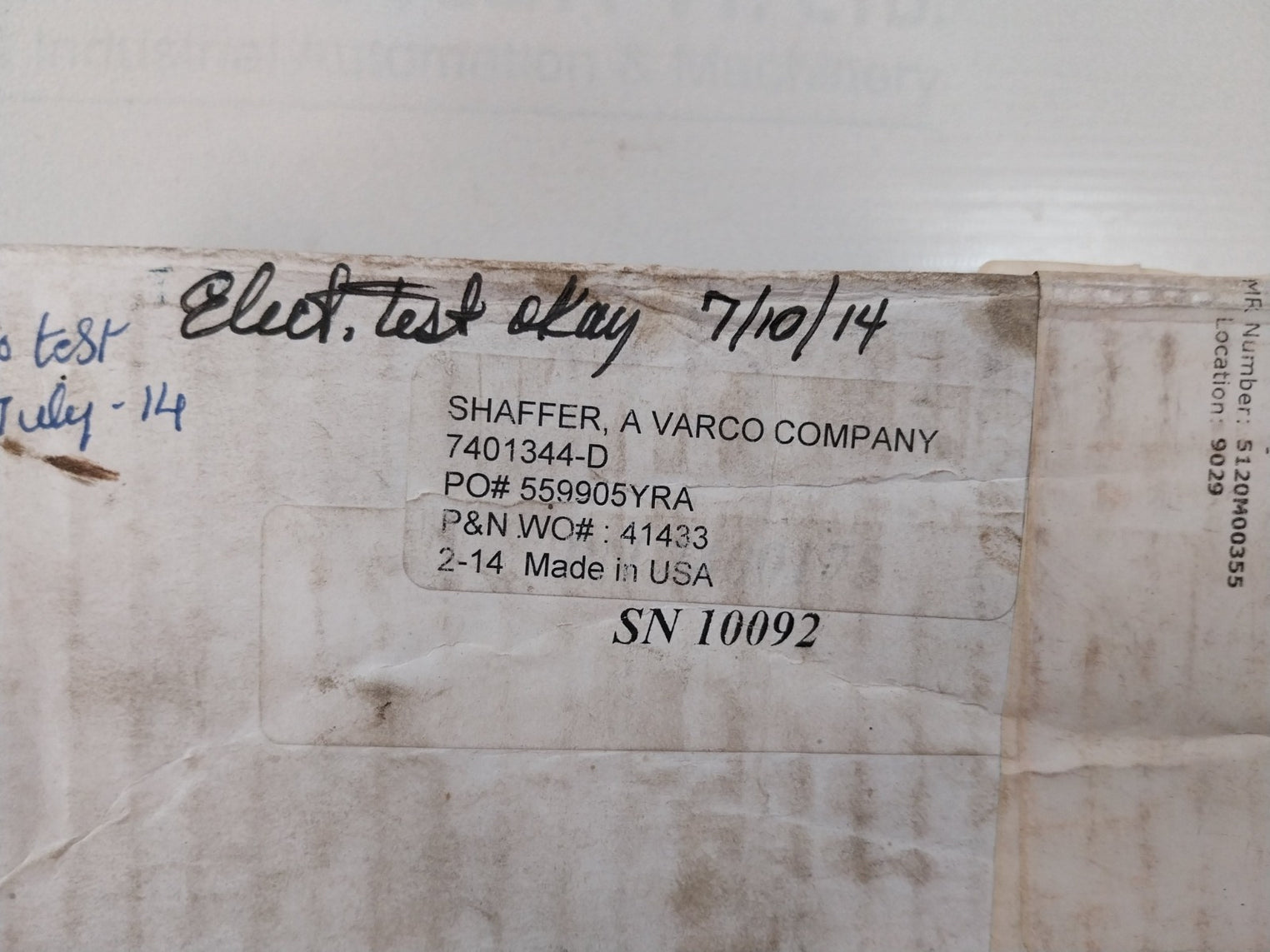 Shaffer 7400175 Solenoid Valve 3000 Psi