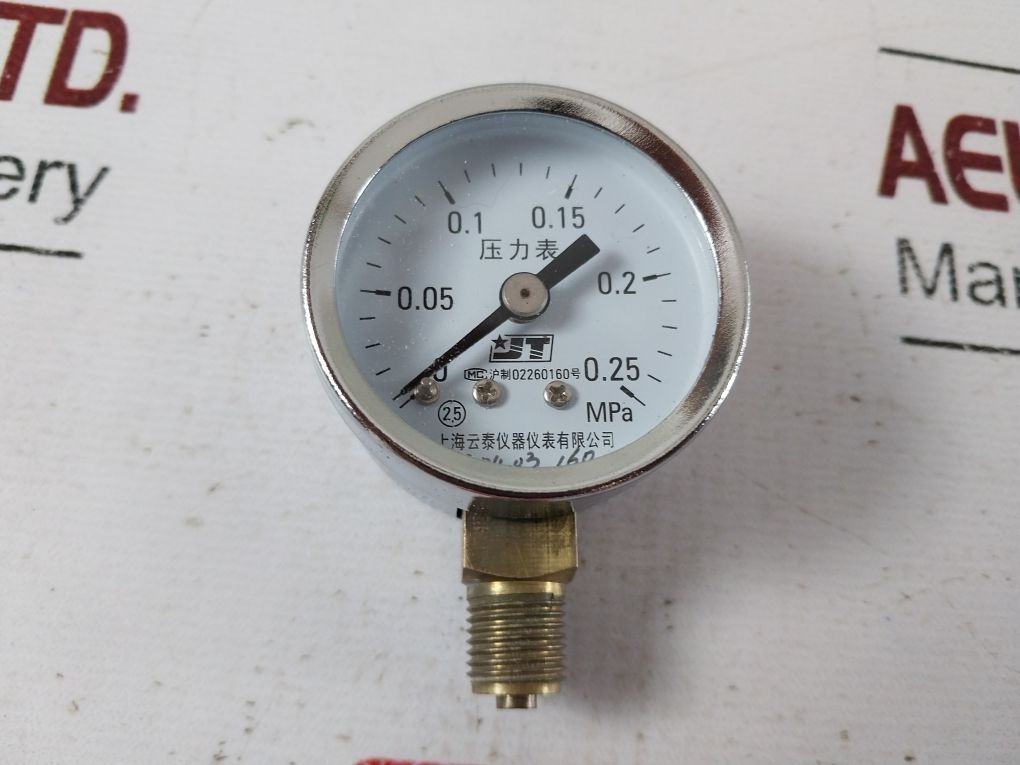 Shanghai 02260160 Pressure Gauge 0 To 0.25 Mpa