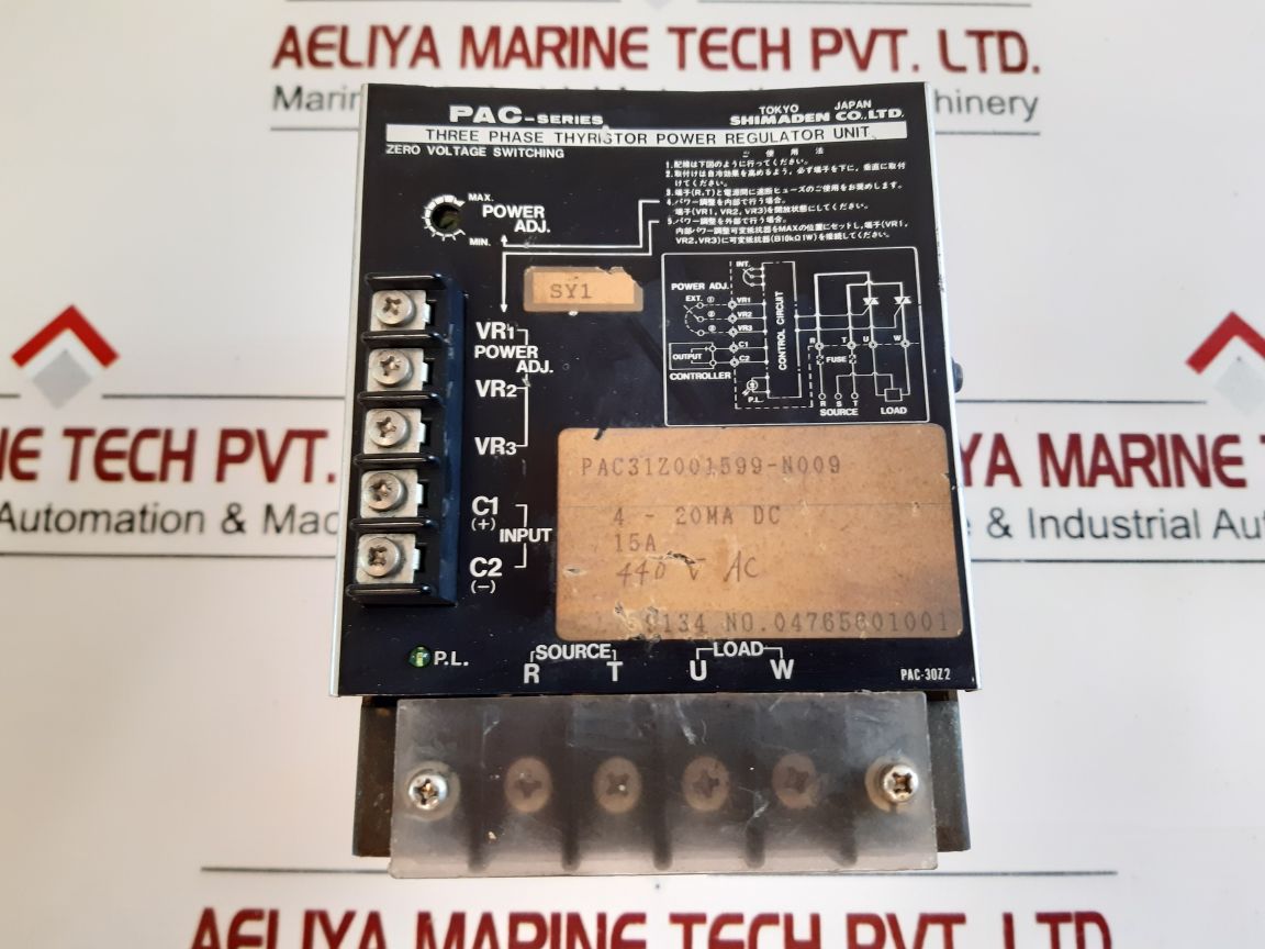 Shimaden Pac31Z001599-n009 Three Phase Thyristor Power Regulator Unit