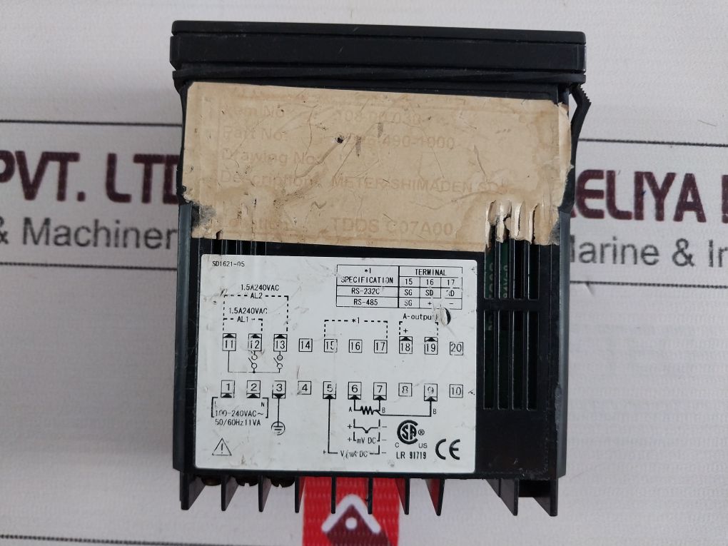 Shimaden Sd16-490-1000 Digital Temperature Indicator 100-240 Vac 50/60 Hz