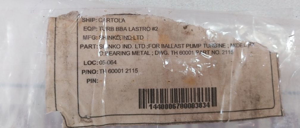 Shinko Rx O Turbine Bearing Metal Set 2115