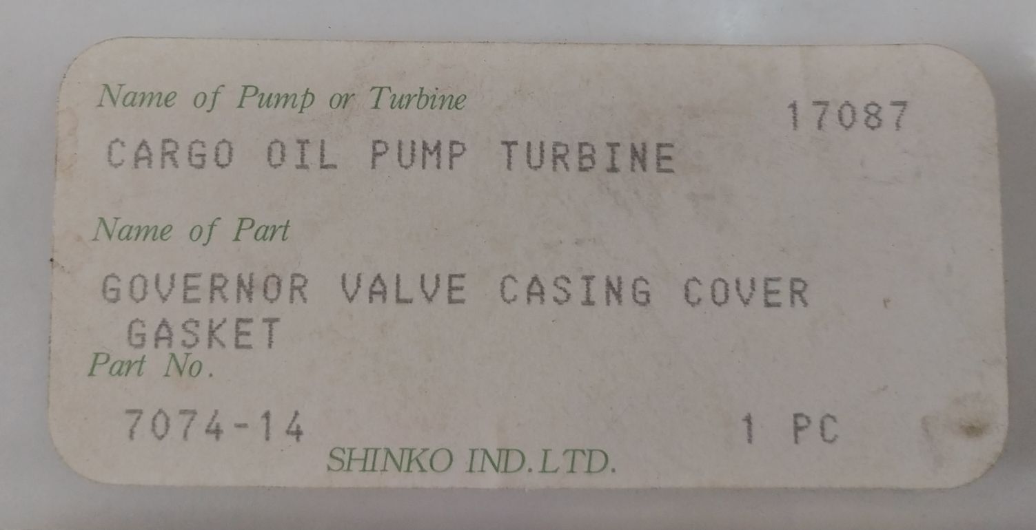Shinko 7074-14 Governor Valve Casing Cover Gasket