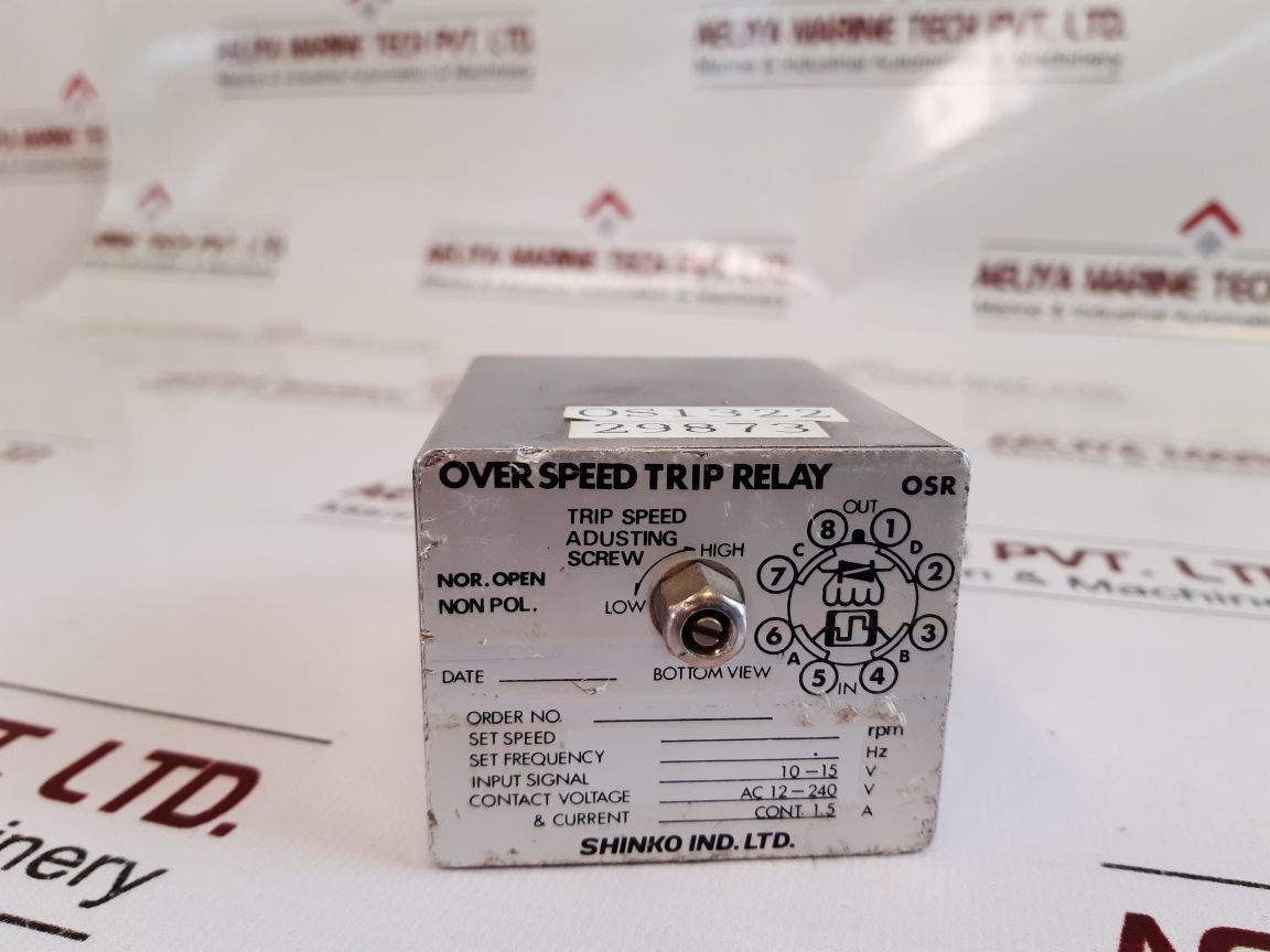 Shinko Osr Over Speed Trip Relay