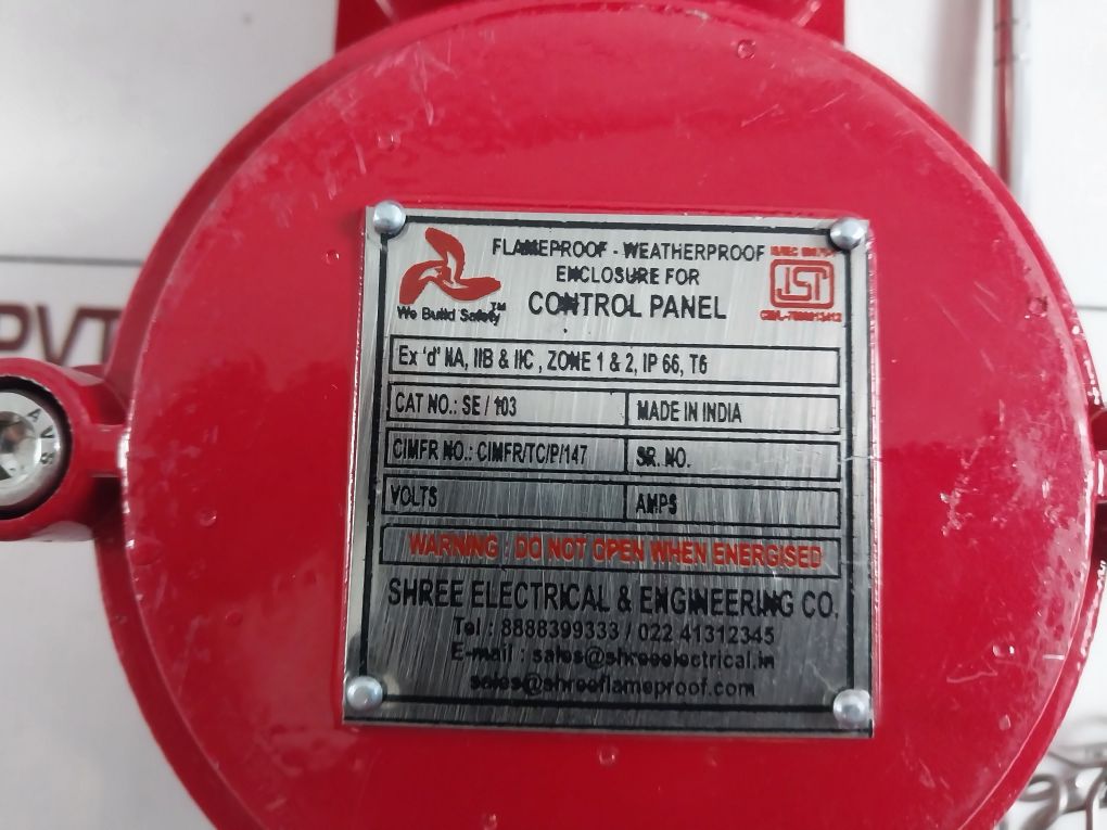 Shree Electrical Se/103 Flameproof-weatherproof Enclosure For Control Panel
