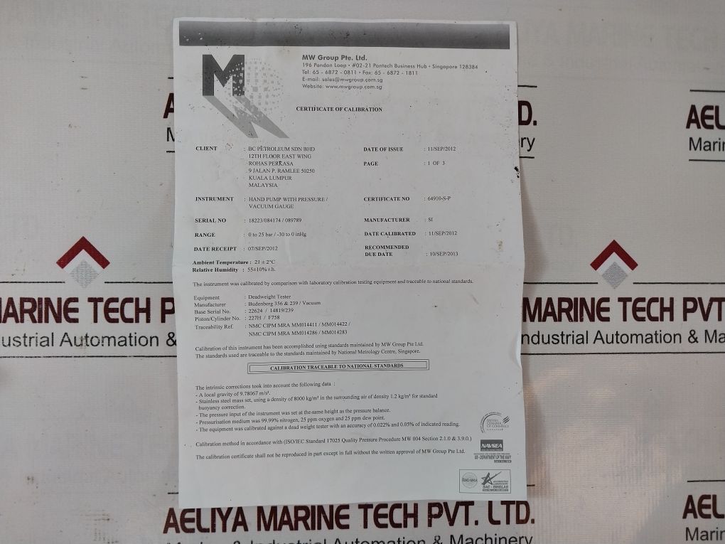 Si Pressure Tp1 Hand Held Test Pump Pressure Calibrator With Gauge Set