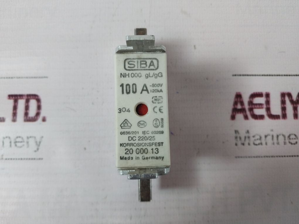 Lot Of 3X Siba 20 000 13 Fuse Nh 000 Gl/Gg 100 A – Aeliya Marine Tech