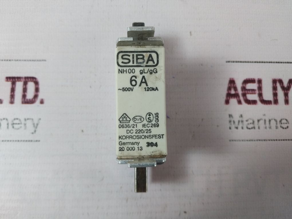 Siba 20 000 13 Fuse Nh 00 Gl/Gg 6A ~500V 120Ka