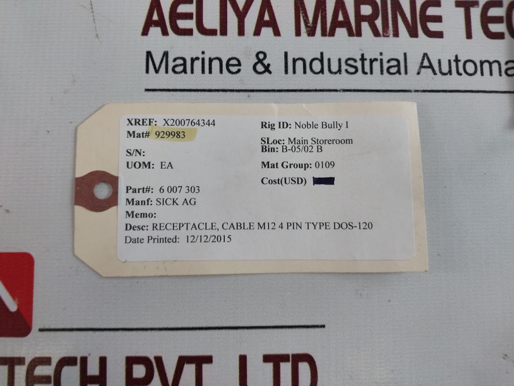 Sick Dos-1204-w Female Connector 6007303