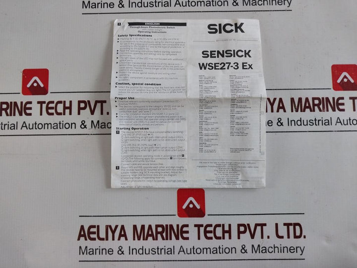 Sick We27X-3P1830 Photoelectric Switch