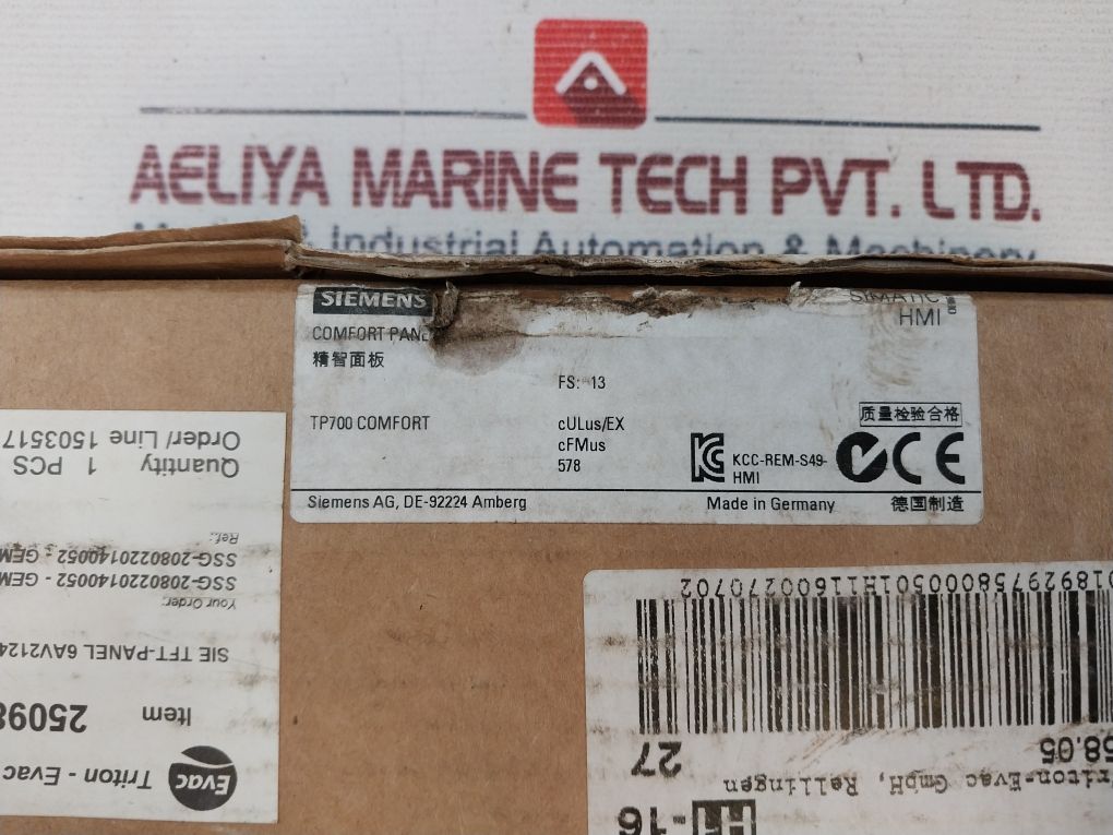 Siemens 1P 6Av2 124-0Gc01-0Ax0 Comfort Panel