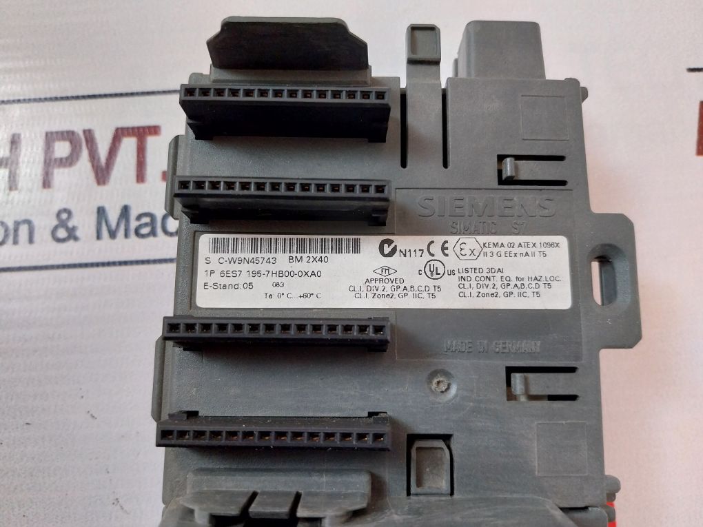 Siemens Simatic S7 1P 6Es7 195-7Hb00- Bm 2X40 Bus Module    