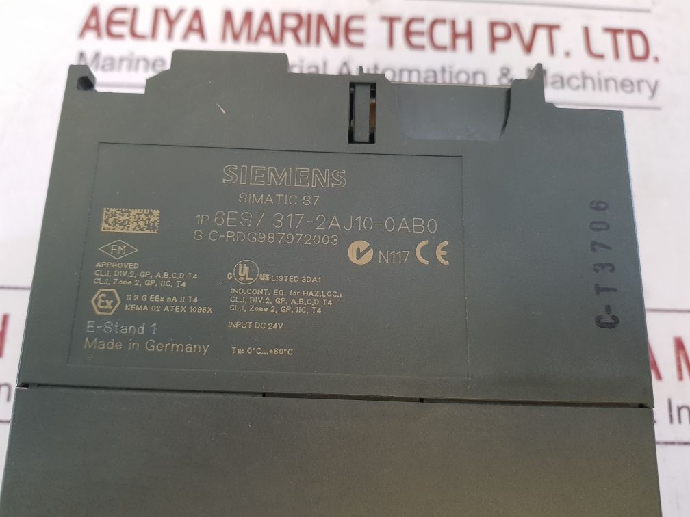Siemens 6Es7 317-2Aj10-0Ab0 Cpu Module Cpu317-2 Dp