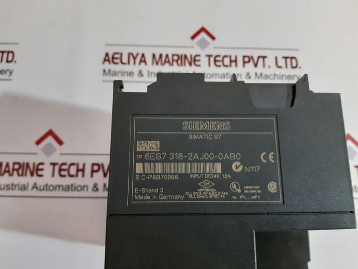 Siemens Simatic S7 6Es7 318-2Aj00-0Ab0 Processor Module