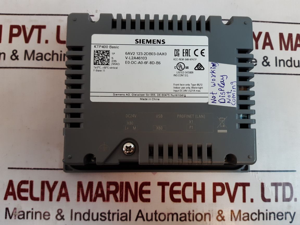 Siemens 1P 6Va2 123-2Db03-0Ax0 Basic Panel