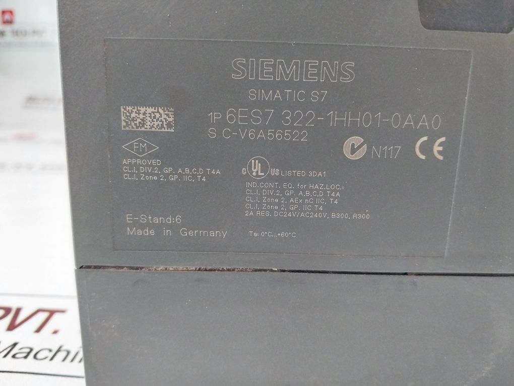 Siemens 6Es7 322-1Hh01-0Aa0 Simatic S7 Output Module E-stand: 6