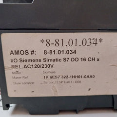 Siemens 6Es7 322-1Hh01-0Aa0 Simatic S7 Output Module E-stand: 6