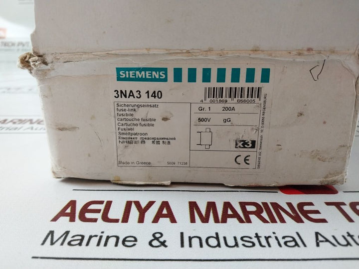 Lot Of 3X Siemens 3Na3 140 Fuse