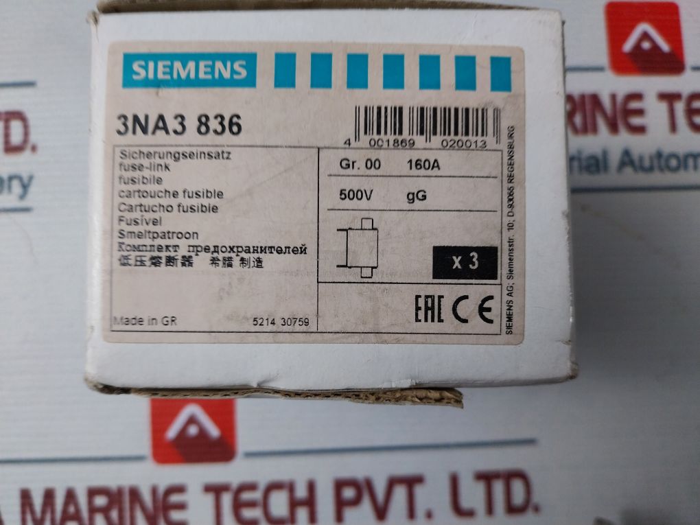 Siemens 3Na3 836 Fuse-link