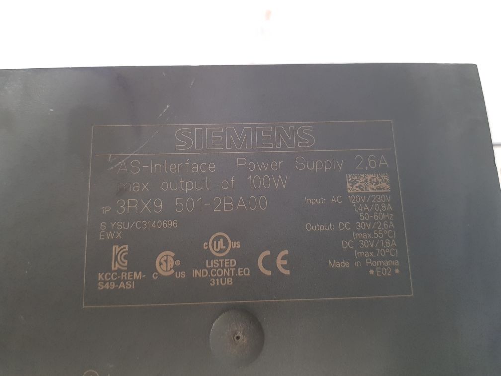 Siemens 3R×9 501-2Ba00 As-interface Power Supply 2.6A