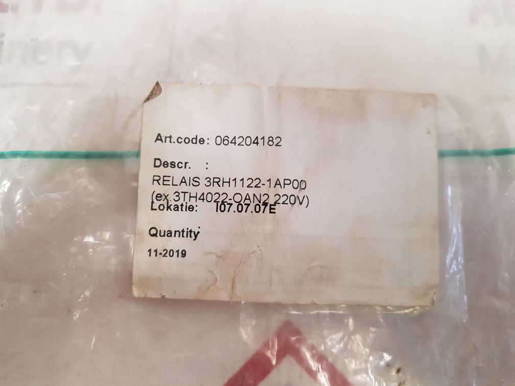 Siemens 3Rh1122-1Ap00 Contactor Relay 240V Ac
