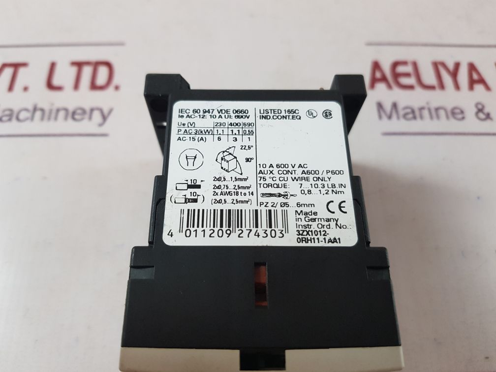Siemens 3Rh1122-1Bb40 Contactor
