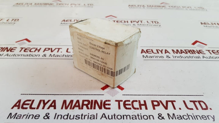 Siemens 3Rh1140-1Ak60 Control Relay 10A 600Vac
