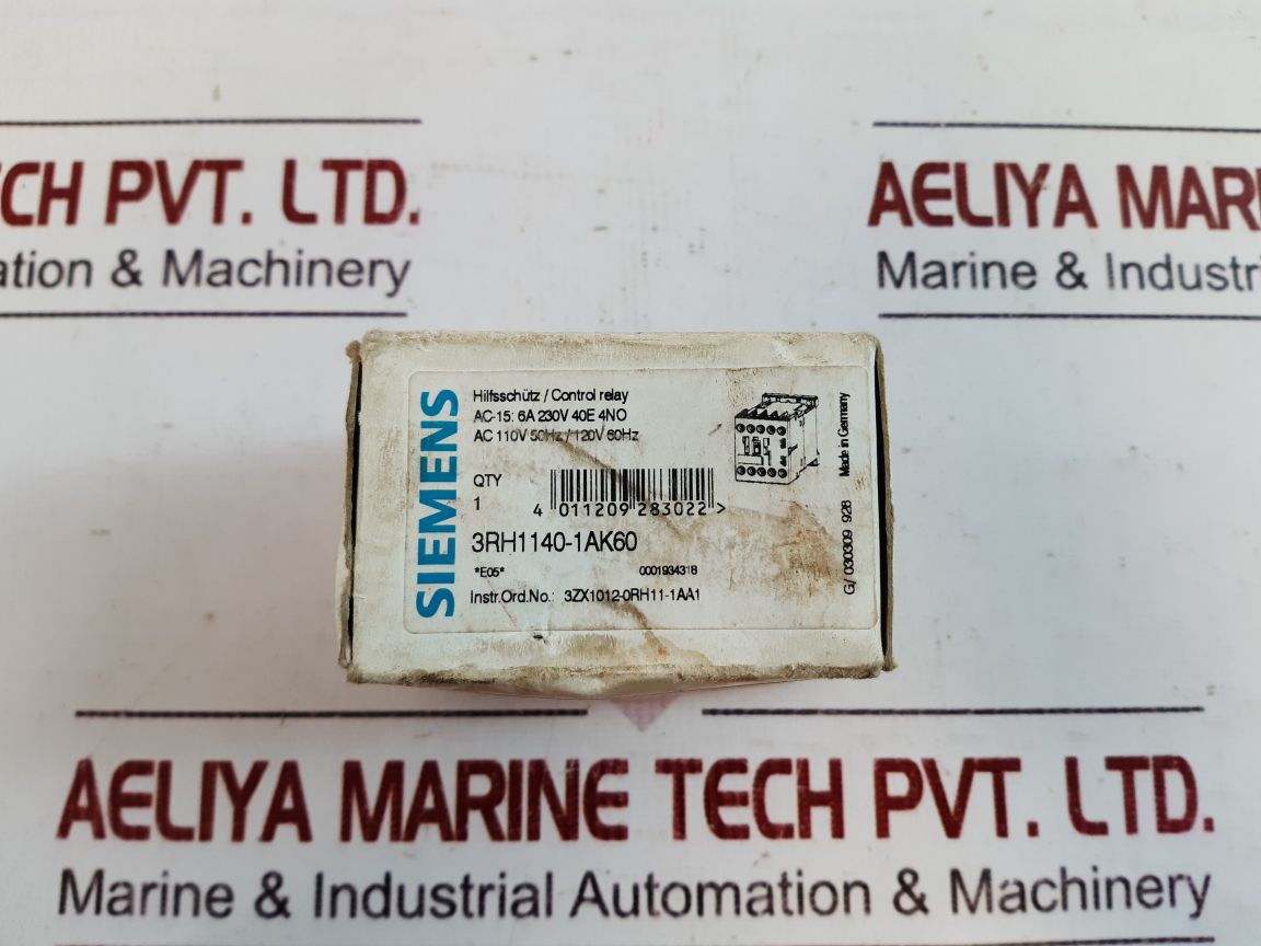 Siemens 3Rh1140-1Ak60 Control Relay 10A 600Vac