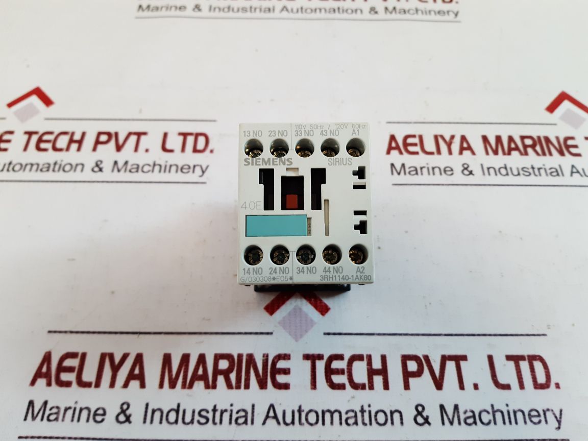 Siemens 3Rh1140-1Ak60 Control Relay 10A 600Vac