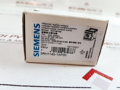 Siemens 3rh1140-1ap00 auxiliary contactor 230v 50/60hz