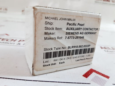 Siemens 3rh1140-1ap00 auxiliary contactor 230v 50/60hz