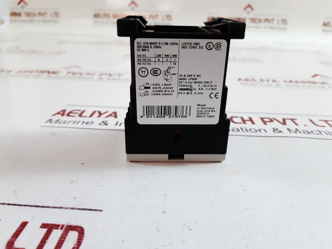 Siemens 3rh1140-1ap00 auxiliary contactor 230v 50/60hz