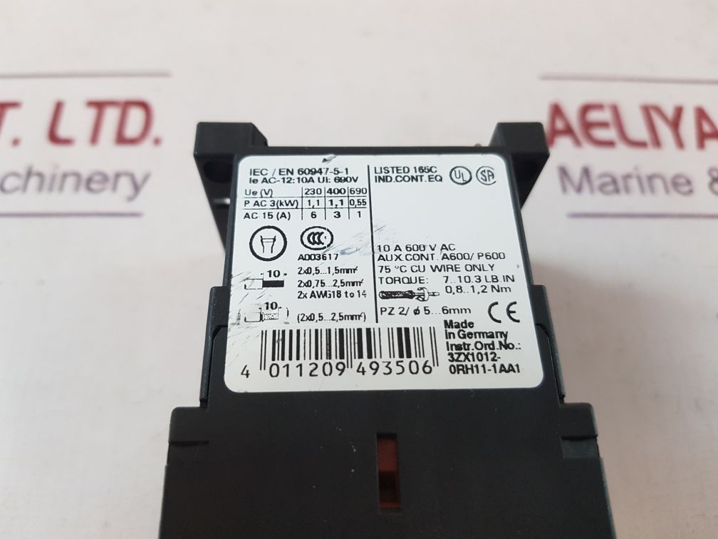 Siemens 3Rh1140-1Ar60 Contactor
