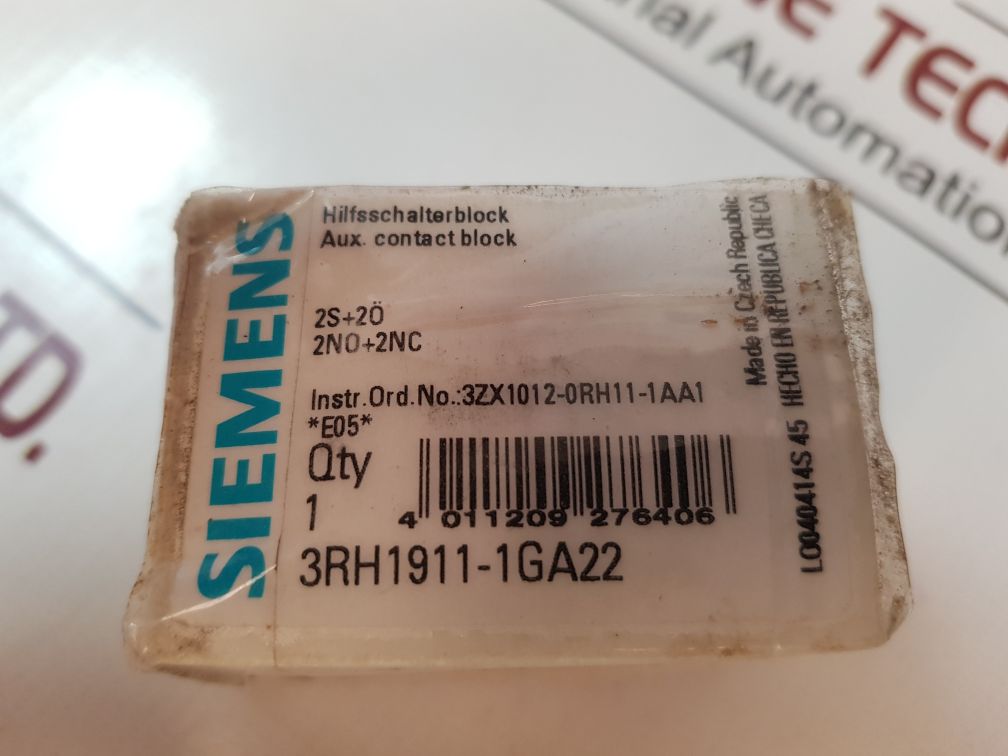 Siemens 3Rh1911-1Ga22 Auxiliary Contact Block